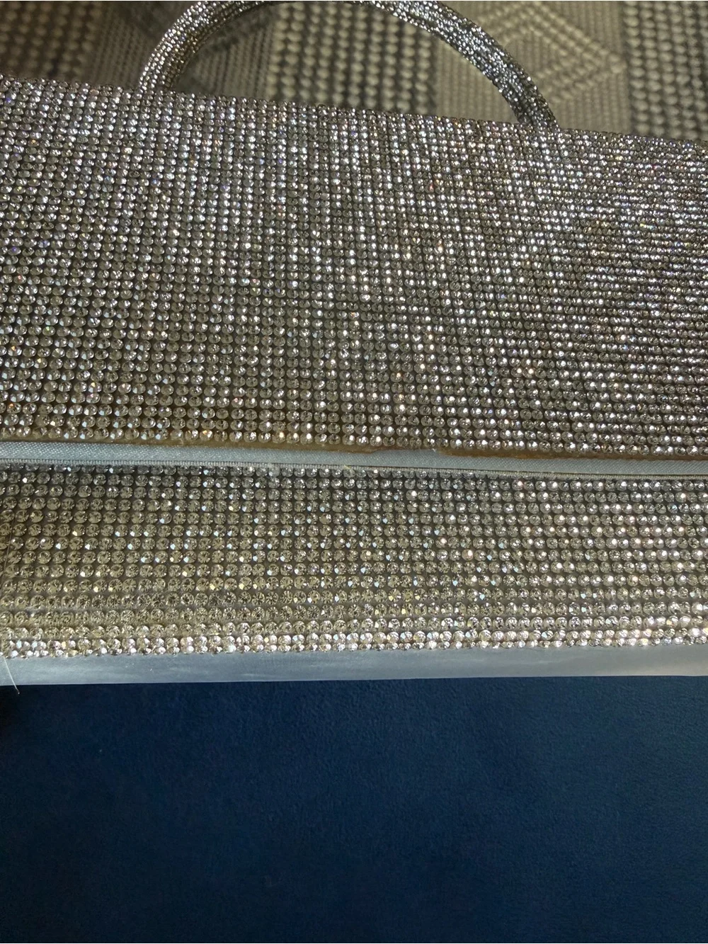 Silver Crystal Evening Top-Handle Bag